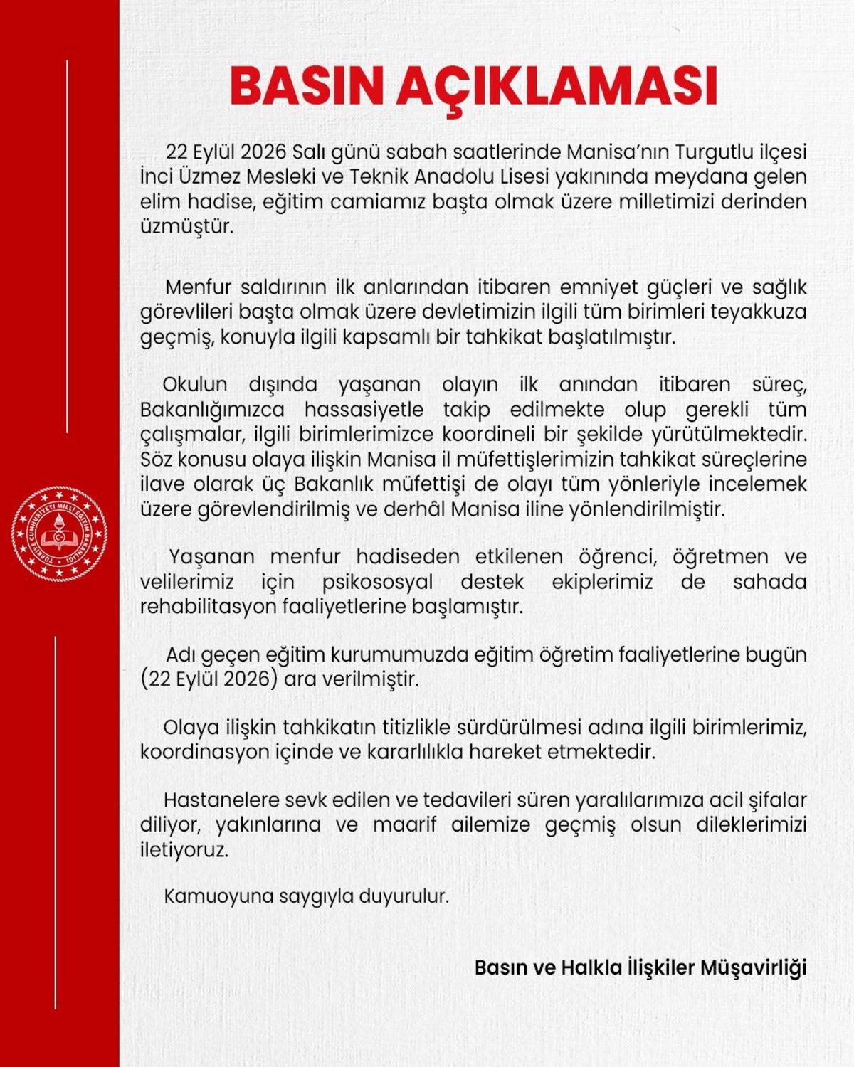 SON DAKİKA | Manisa Turgutlu da okula silahlı saldırı! 11 kişi yaralı, saldırgan yakalandı 5