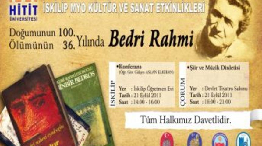 &Uuml;nl&uuml; şair ve ressam Bedri Rahmi Ey&uuml;boğlu &Ccedil;orum'da anılacak