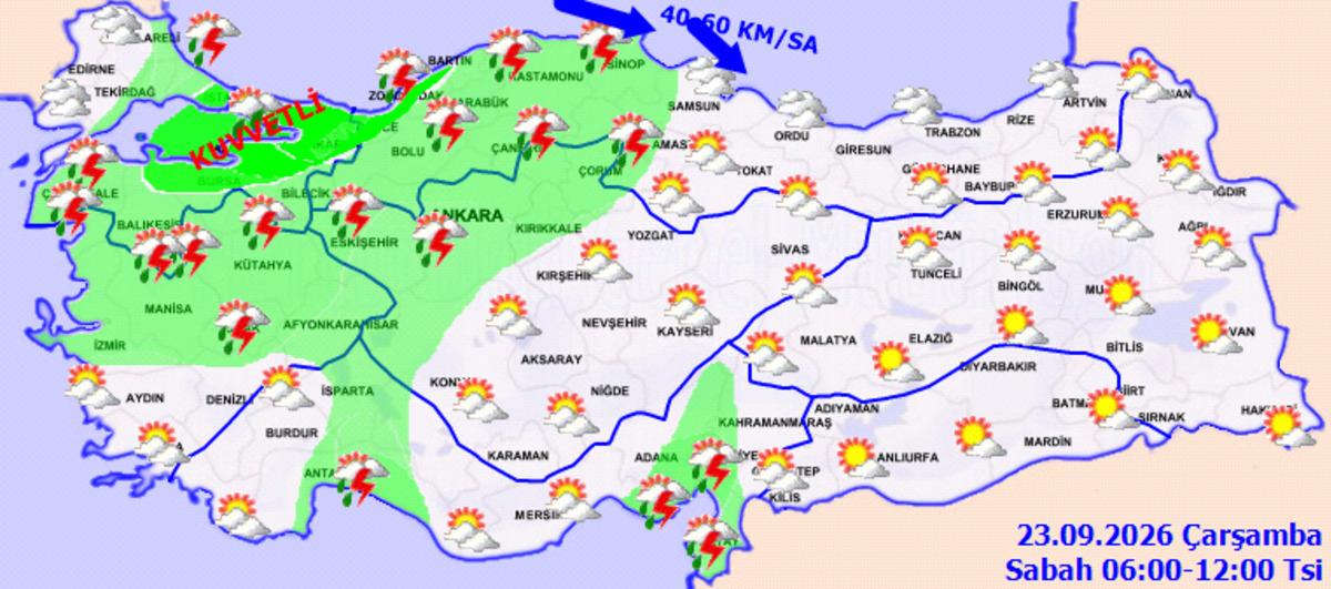 Meteoroloji’den İstanbul dahil 14 il için uyarı: Saat saat açıkladı! Fırtına ve kuvvetli sağanak geliyor 1