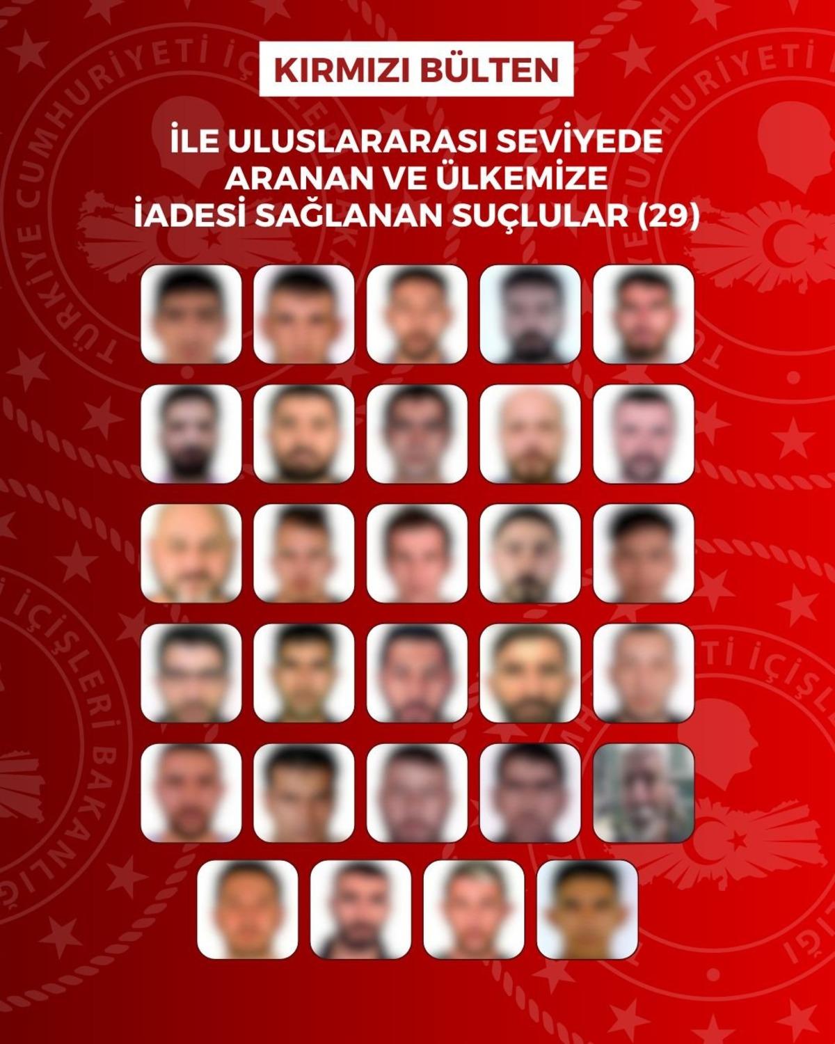 Bakanlık duyurdu! Kırmızı bültenle ve ulusal seviyede aranan 76 suçlu Türkiye ye getirildi 1