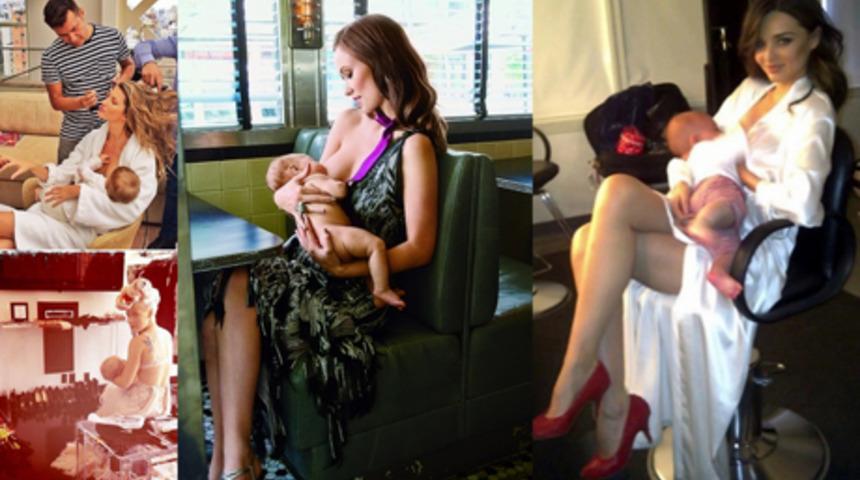 Emzirirken poz veren &uuml;nl&uuml; anneler