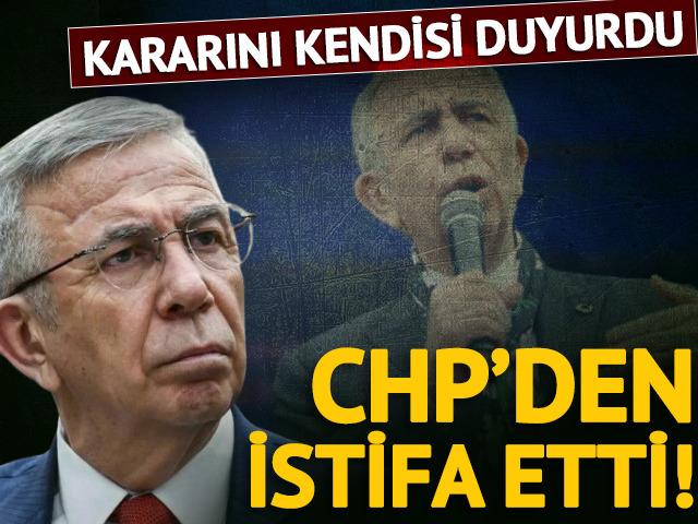 Son dakika! ABB Başkanı Mansur Yavaş CHP'den istifa etti: "Bağımsız olarak devam edeceğim"