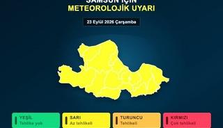 Samsun&rsquo;da &lsquo;sarı kodlu&rsquo; uyarı