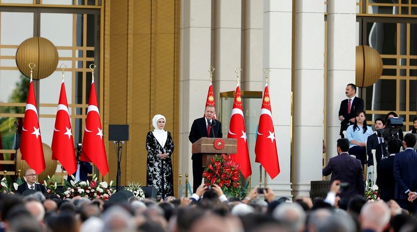 Erdoğan'ın Beştepe'deki konuşması sırasında Anadolu Ajansı'ndan dikkat çeken değişiklik