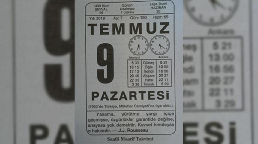 Saatli Maarif Takvimi'nin i&ccedil;eriği g&uuml;ndem oldu