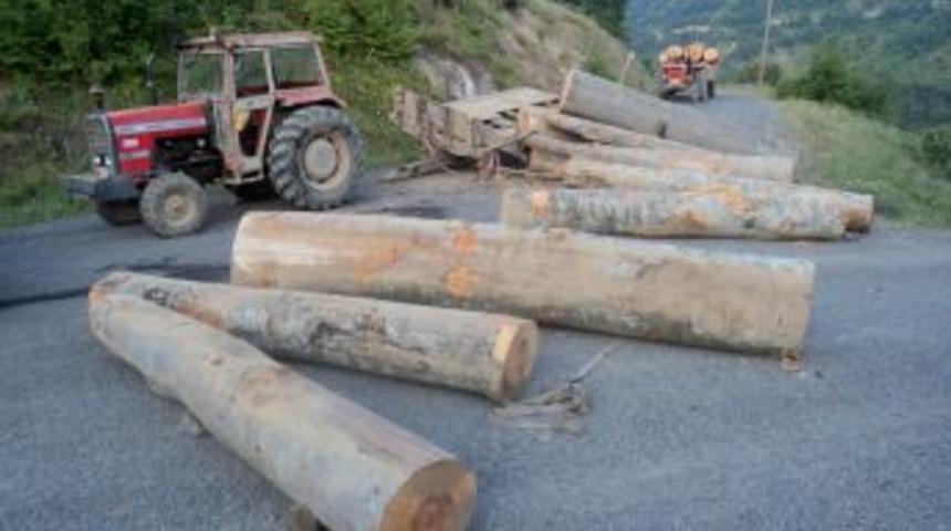 R&ouml;morktan d&uuml;şen tomrukların altında kalan kadın &ouml;ld&uuml;