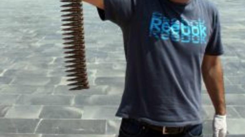 Mersin&rsquo;de denizden 25 adet MG3 mermisi &ccedil;ıktı