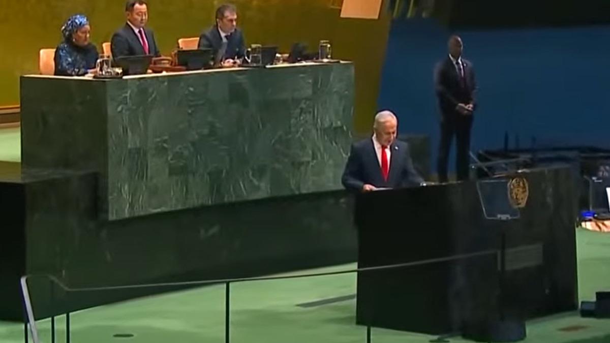 BM Genel Kurulu nda konuşma yapan İsrail Başbakanı Netanyahu ya şok tepki: Salonu terk ettiler 11