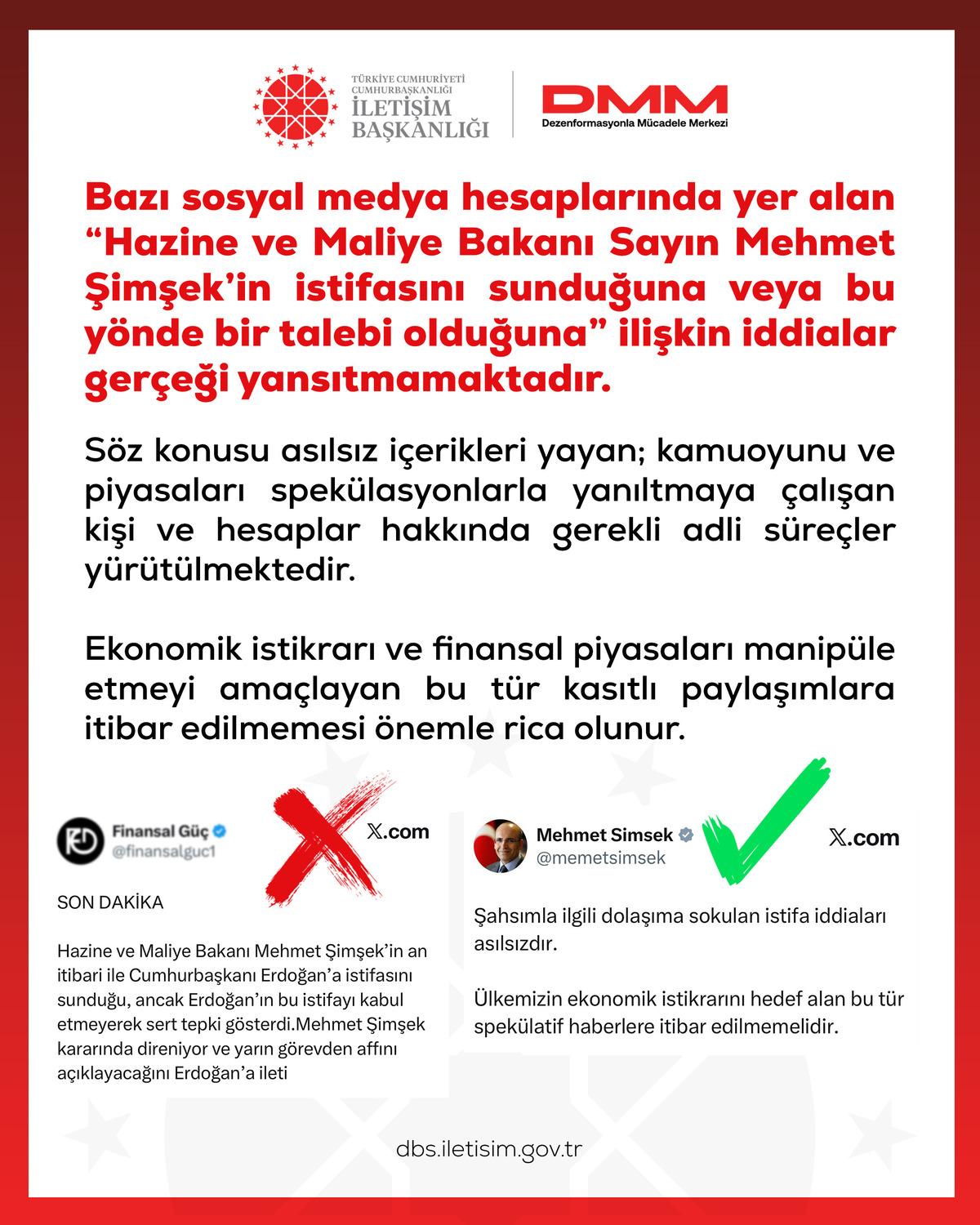 Hazine ve Maliye Bakanı Şimşek: "Şahsımla ilgili istifa iddiaları asılsızdır" 1