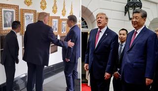 Beyaz Saray'da dikkat &ccedil;eken anlar! &Ccedil;in Devlet Başkanı Şi, Trump&rsquo;ın Biden esprisine g&uuml;ld&uuml;
