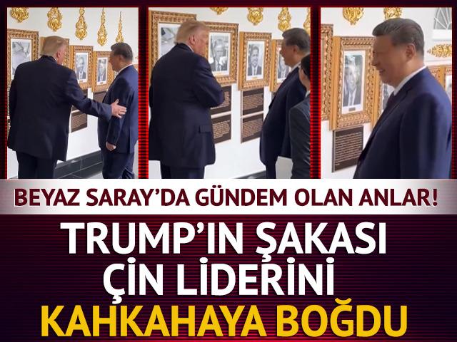 Beyaz Saray'da dikkat &ccedil;eken anlar! &Ccedil;in Devlet Başkanı Şi, Trump&rsquo;ın Biden esprisine g&uuml;ld&uuml;
