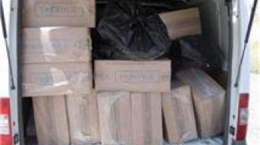 Erzurum'da 45 bin 800 paket ka&ccedil;ak sigara ele ge&ccedil;irildi