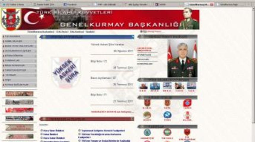 YAŞ kararları, Genelkurmay resmi internet sitesinde