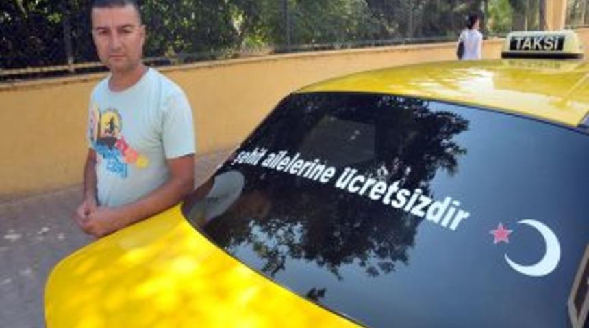 Şehit haberlerine &uuml;z&uuml;len taksici, şehit ailelerini &uuml;cretsiz taşımaya başladı