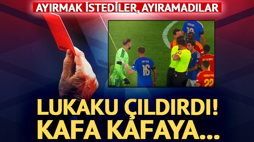 Uluslar Ligi'nde dev olay! Fenerbah&ccedil;eli Lukaku ile Donnarumma kafa kafaya girdi