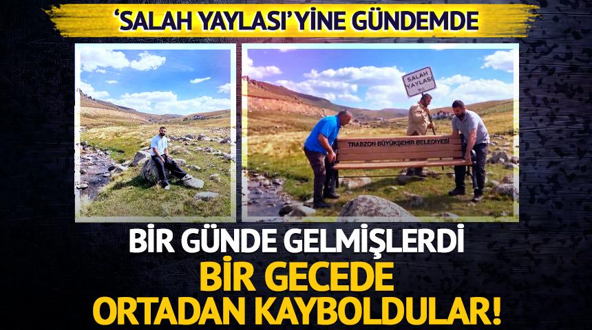 Salah'ın oturduğu taşın yanına konulan tabela ve bank bir gecede kayboldu