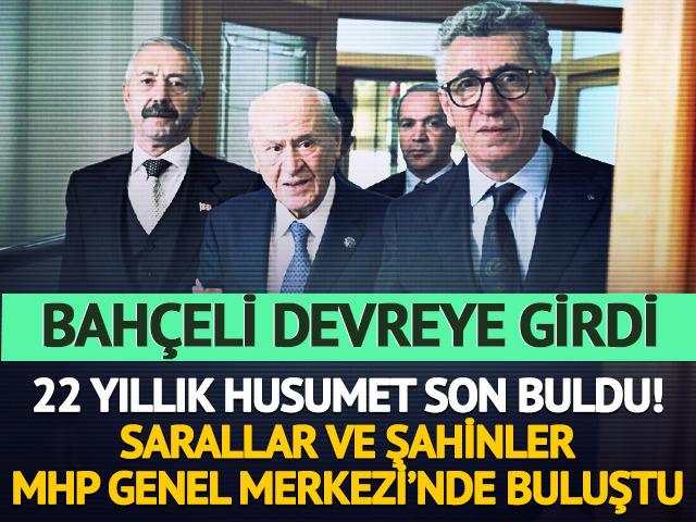 MHP lideri Bah&ccedil;eli, Sarallar ve Şahinler aileleri ile buluştu