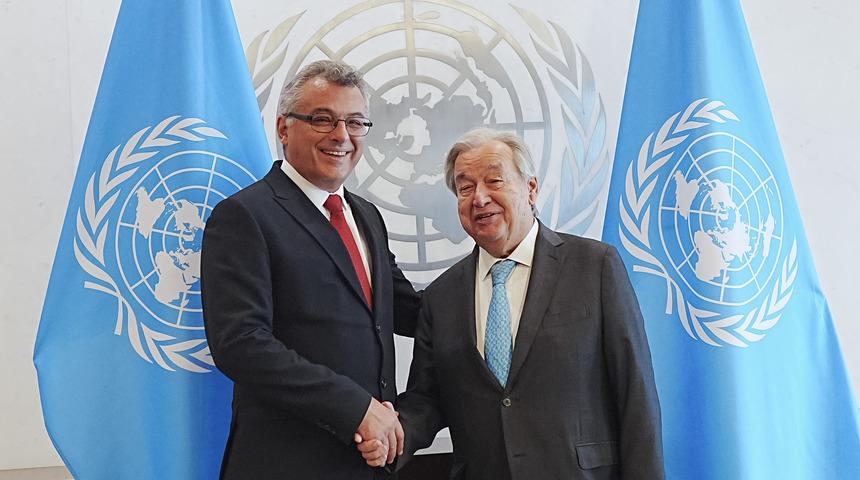KKTC Cumhurbaşkanı Erh&uuml;rman, BM Genel Sekreteri Guterres ile g&ouml;r&uuml;şt&uuml;