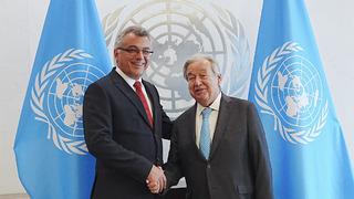 KKTC Cumhurbaşkanı Erhürman, BM Genel Sekreteri Guterres ile görüştü