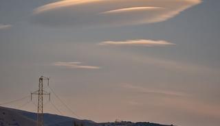 Erzincan&rsquo;da UFO&rsquo;yu andıran mercek bulutu ilgi &ccedil;ekti