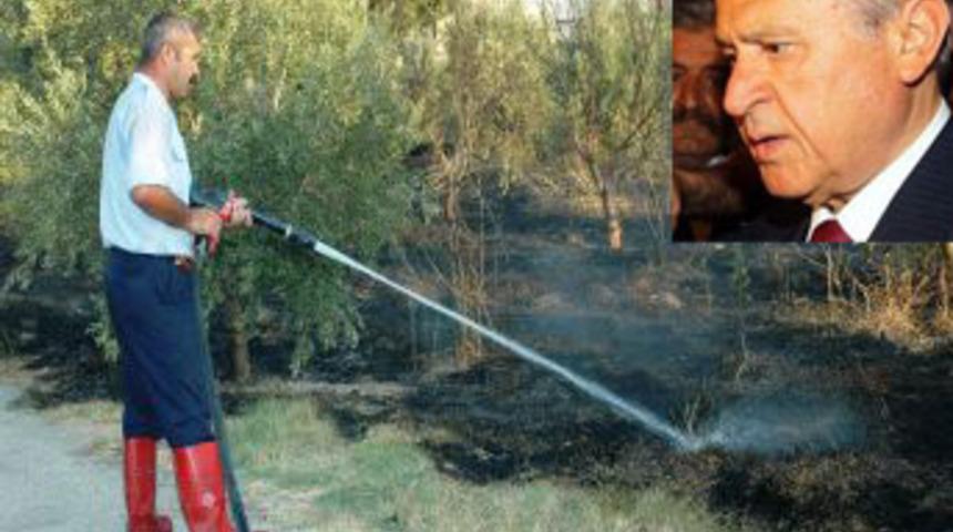 Bahçeli'nin bahçesi yandı