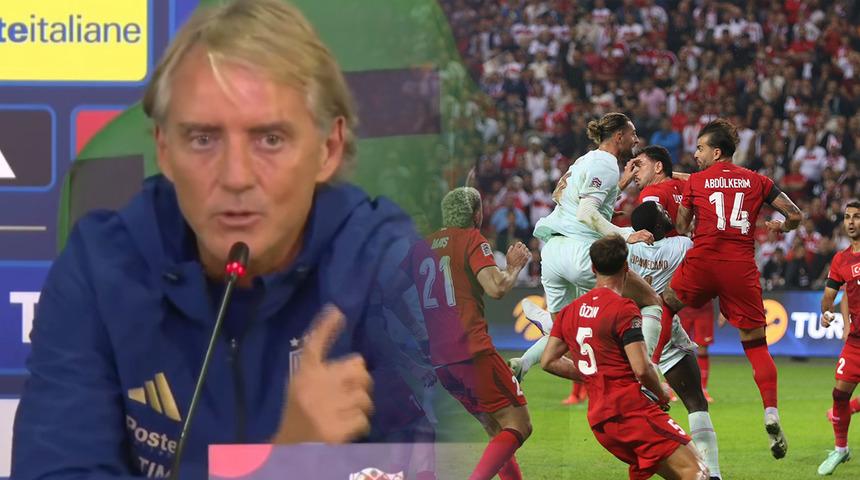 T&uuml;rkiye ma&ccedil;ı &ouml;ncesi Mancini'yi kızdıran soru! Ortam bir anda gerildi