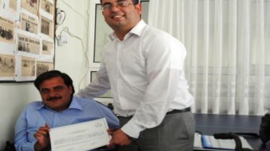 Engelliler sertifika heyecanı yaşadı