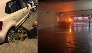 İstanbul ve Ankara'da sağanak: Yollar &ccedil;&ouml;kt&uuml;, toprak kaydı, evleri su bastı