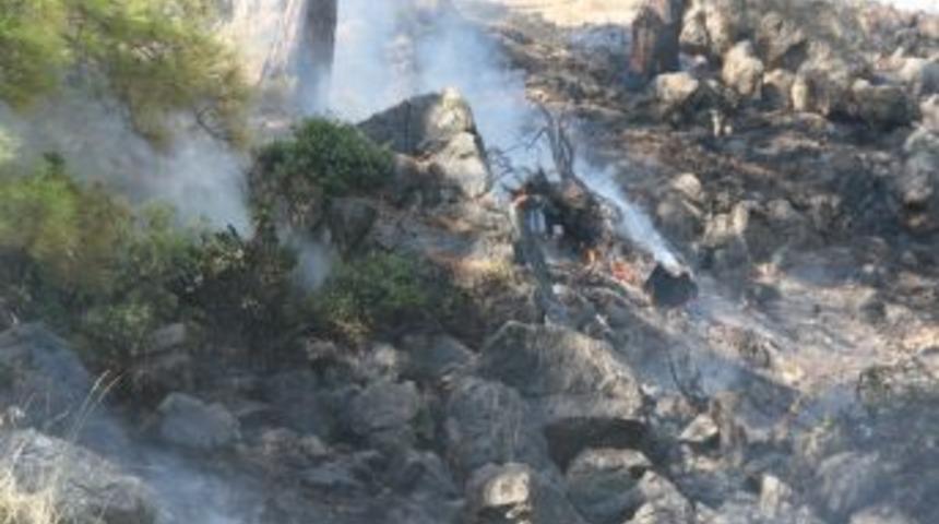 Fethiye&rsquo;deki yangında bir dekar orman arazisi yandı