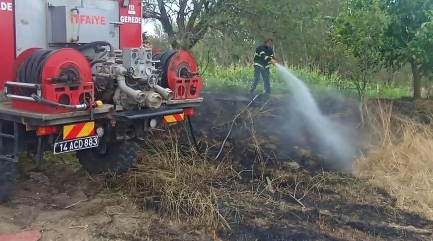 Bolu&rsquo;da elektrik tellerine &ccedil;arpan kuş yangına sebep oldu