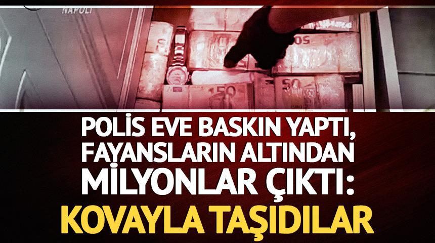 Polis eve baskın yaptı, fayansların altından milyonlar &ccedil;ıktı: Kovayla taşıdılar
