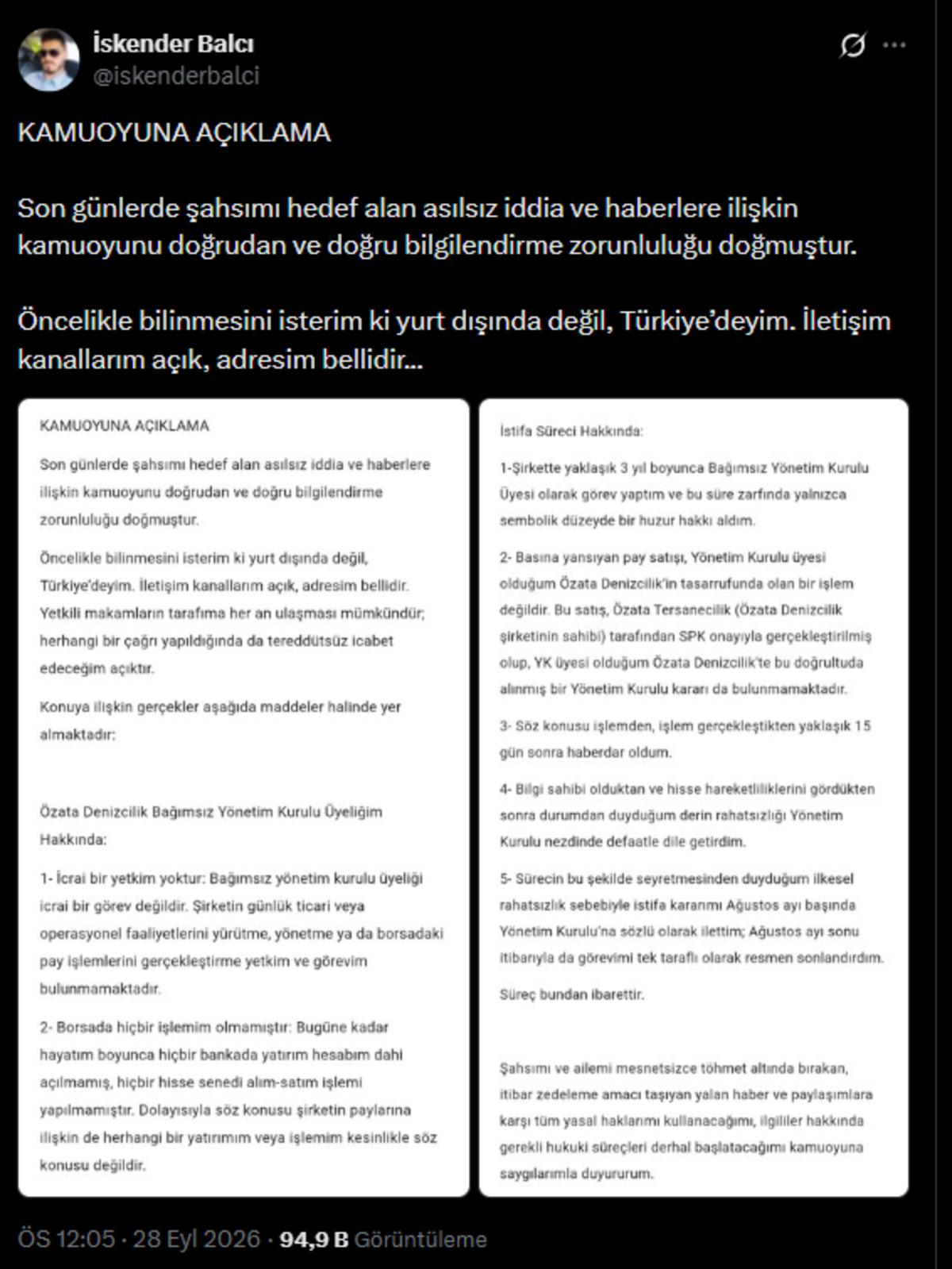 Son dakika | Fon soruşturmasında İskender Balcı Türkiye’ye dönüp teslim oldu! Paylaşımındaki sözleri gündemde 2