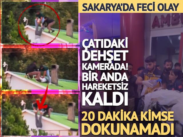 &Ccedil;atıda elektrik akımına kapıldı! Feci olay kameraya yansıdı