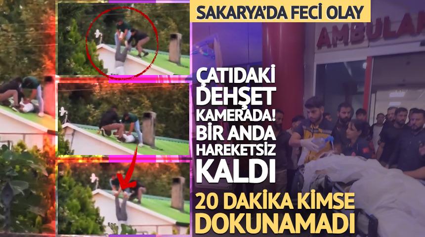 &Ccedil;atıda elektrik akımına kapıldı! Feci olay kameraya yansıdı
