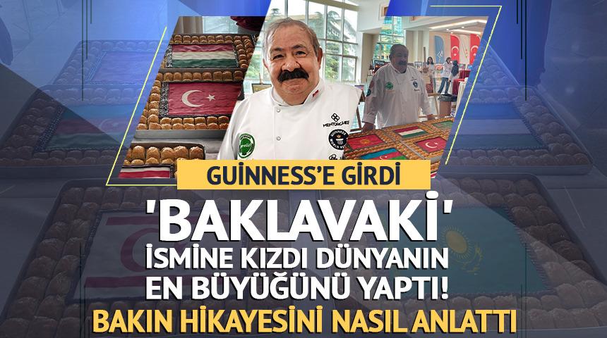 'Baklavaki' ismine kızdı, d&uuml;nyanın en b&uuml;y&uuml;k baklavasını yaptı
