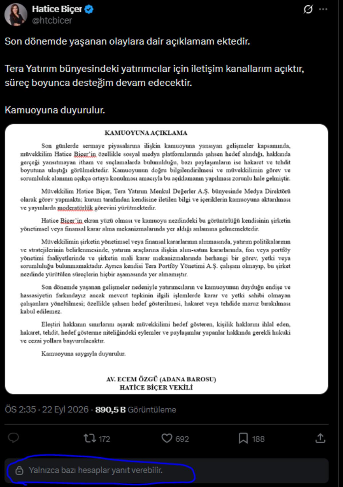 Fon skandalında gözler Hatice Biçer deydi... İletişim kanallarım açıktır deyip yorumlara kapattı 3
