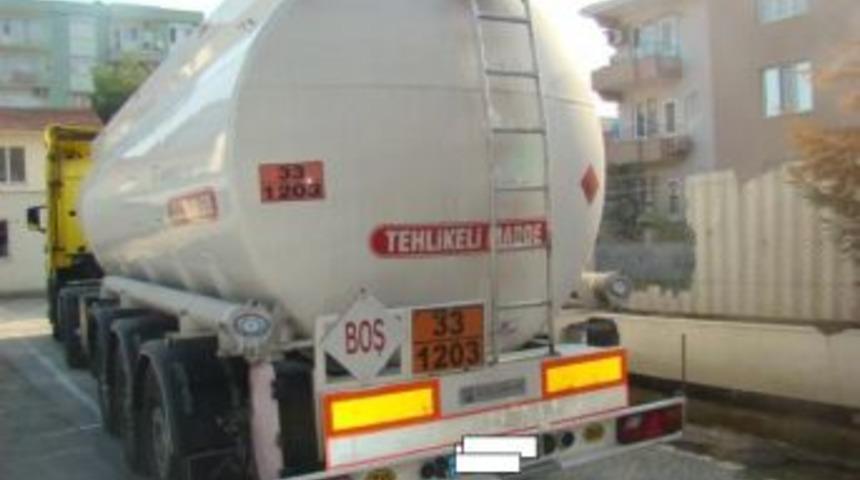Faturasız gazyağı taşıyan şahsın tankerine el konuldu