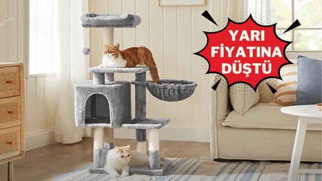 Patili dostunuzun favorisi olacak kedi ağacı günün fırsatı oldu