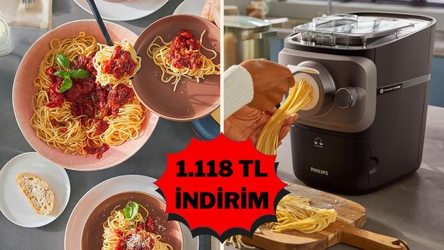 Restoran kalitesinde şipşak makarnalar yapın: Philips makarna makinesi indirimde!
