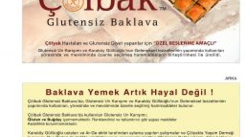 &Ccedil;&ouml;lyak hastalarına &ouml;zel baklava