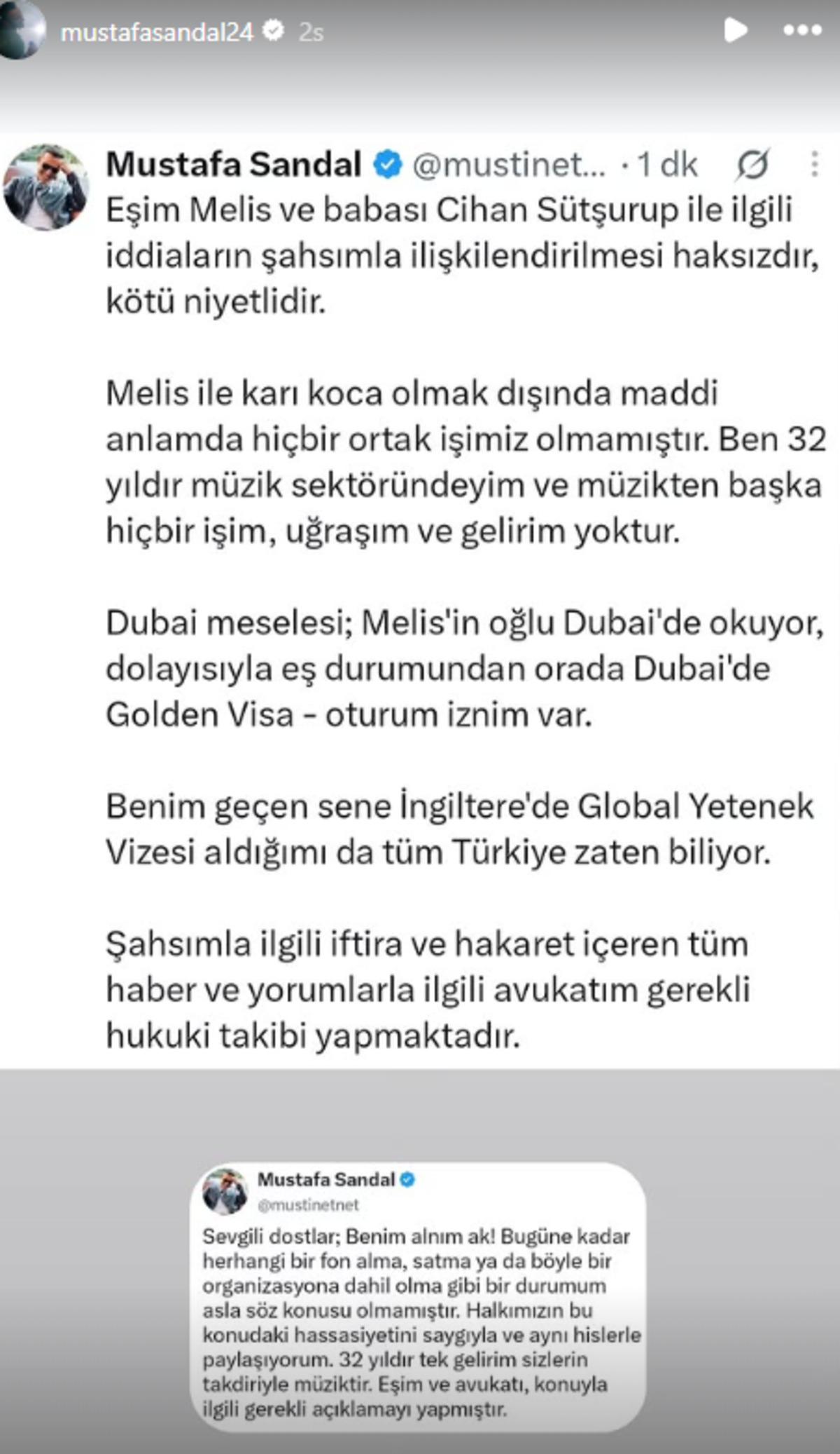 11 milyar çekti, Duabi ye gitti! Mustafa Sandal kendini böyle savundu: Karım ama ortağım değil 2