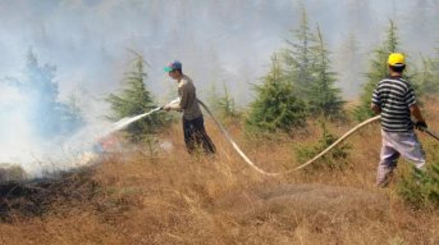 &Ccedil;ay demlemek isteyen &ccedil;oban, 30 d&ouml;n&uuml;m alanı yaktı