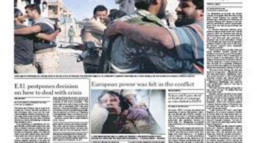 D&uuml;nya basınında Kaddafi manşetleri