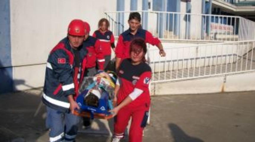 G&ouml;rele Devlet Hastanesi'nde yangın tatbikatı yapıldı