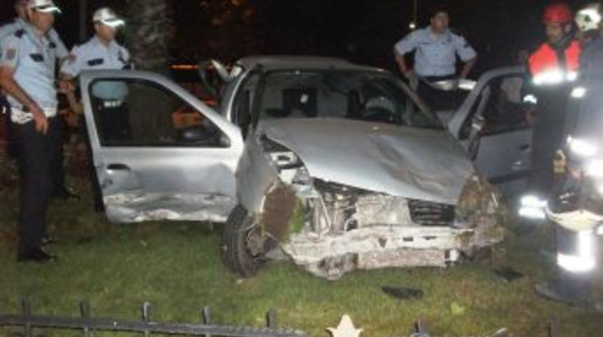 Takla atan otomobildeki 2 kişi ağır yaralandı