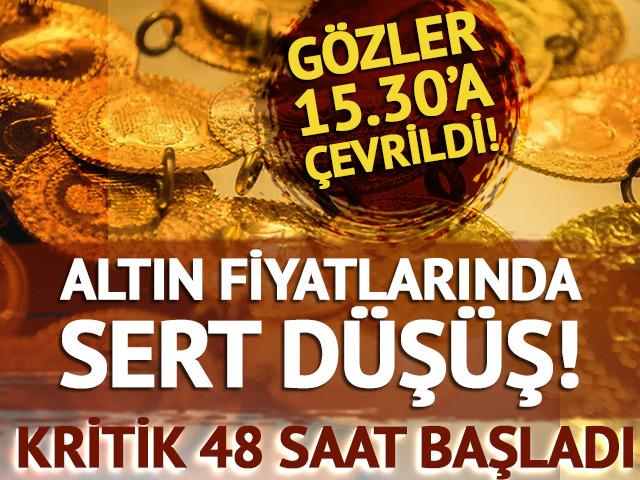 Gram altın son 2 ayın en d&uuml;ş&uuml;k seviyesinde: G&ouml;zler 15.30'a &ccedil;evrildi