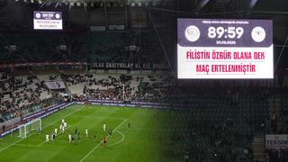 Konyaspor-Filistin maçında dikkat çeken an! Karşılaşma 89.59'da bitirildi