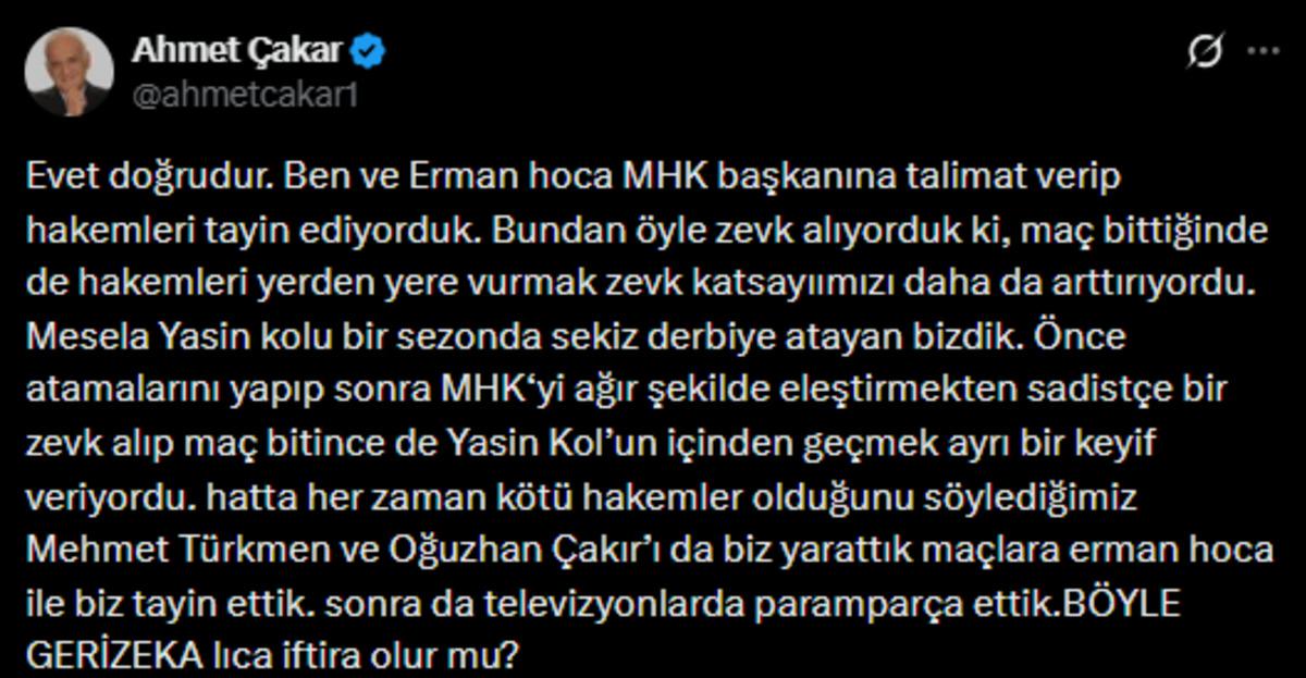 Ahmet Çakar dan Ali Tuna ya sert yanıt: "İftira" 3