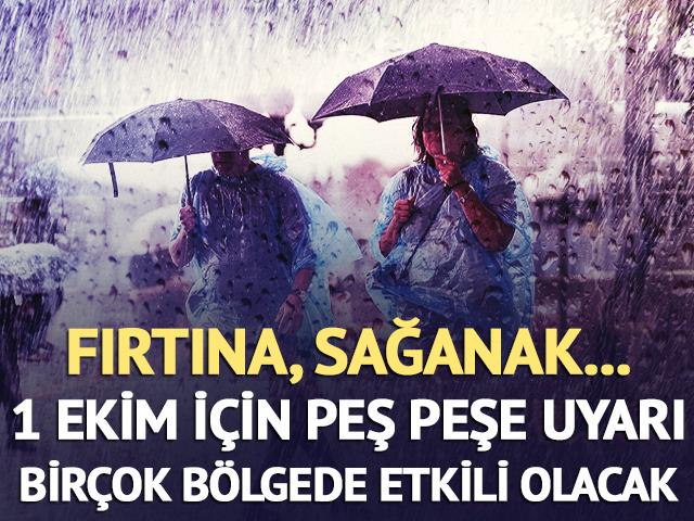 Fırtına ve sağanak uyarısı! 15 ile sarı kodlu alarm verildi