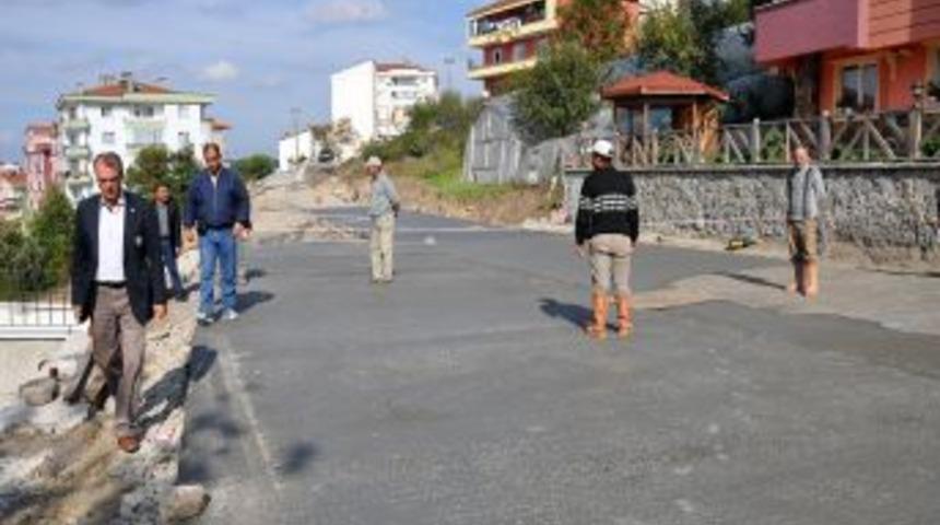 Alaplı Belediyesi, beton kaplama &ccedil;alışmalarına başladı